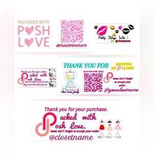 CUSTOM Posh Stickers w/ closet name pls select available design hand made